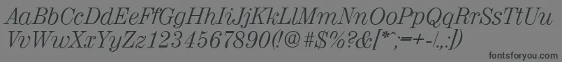 ValenciaserialLightItalic Font – Black Fonts on Gray Background