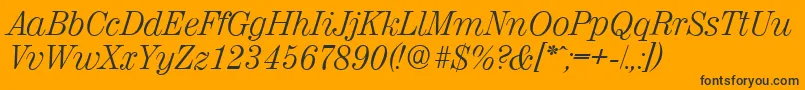 ValenciaserialLightItalic Font – Black Fonts on Orange Background