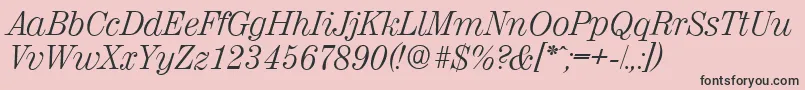 ValenciaserialLightItalic Font – Black Fonts on Pink Background