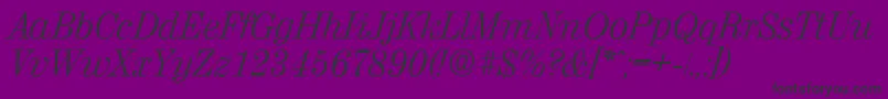 ValenciaserialLightItalic Font – Black Fonts on Purple Background