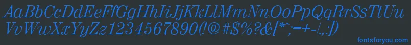 ValenciaserialLightItalic Font – Blue Fonts on Black Background