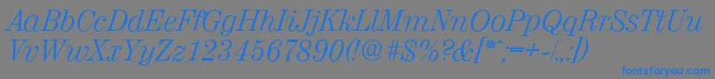 ValenciaserialLightItalic Font – Blue Fonts on Gray Background