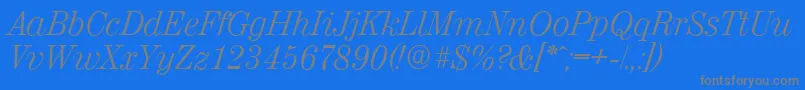 ValenciaserialLightItalic Font – Gray Fonts on Blue Background