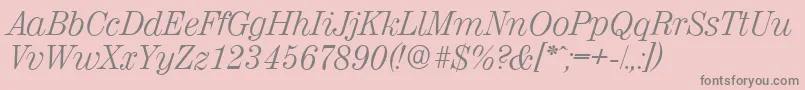 ValenciaserialLightItalic Font – Gray Fonts on Pink Background