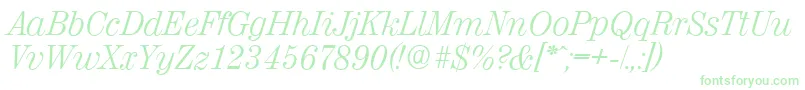 ValenciaserialLightItalic Font – Green Fonts on White Background