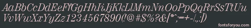ValenciaserialLightItalic Font – Pink Fonts on Black Background