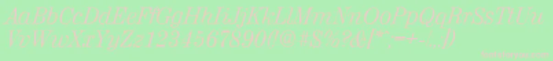 ValenciaserialLightItalic Font – Pink Fonts on Green Background