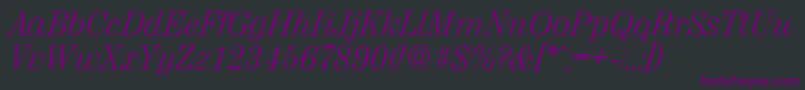 ValenciaserialLightItalic Font – Purple Fonts on Black Background