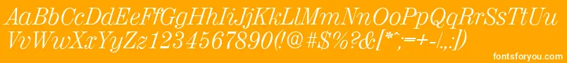 ValenciaserialLightItalic Font – White Fonts on Orange Background