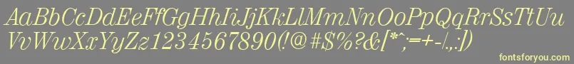 ValenciaserialLightItalic Font – Yellow Fonts on Gray Background