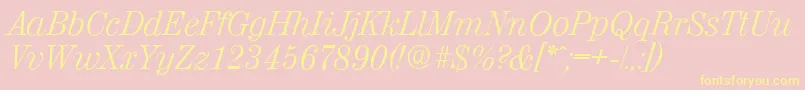 ValenciaserialLightItalic Font – Yellow Fonts on Pink Background