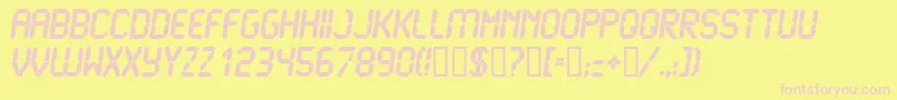 Czcionka LiquidcrystalExbolditalic – różowe czcionki na żółtym tle