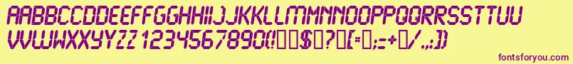 LiquidcrystalExbolditalic Font – Purple Fonts on Yellow Background