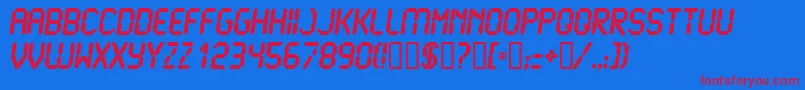 LiquidcrystalExbolditalic Font – Red Fonts on Blue Background
