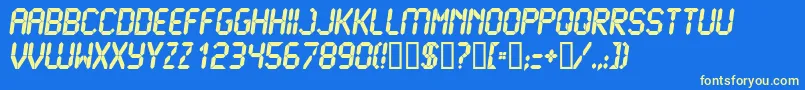 LiquidcrystalExbolditalic Font – Yellow Fonts on Blue Background