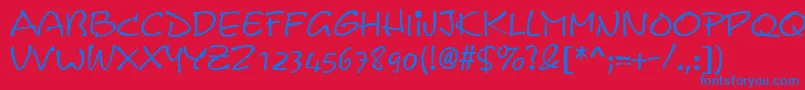 Czcionka ComixRegular – niebieskie czcionki na czerwonym tle