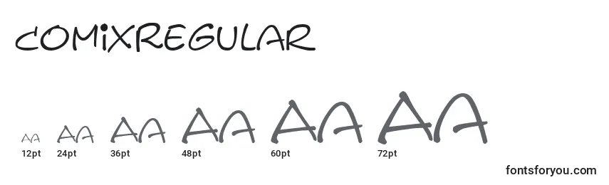ComixRegular font sizes