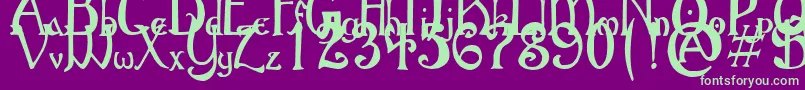 GothicBirthdayCake Font – Green Fonts on Purple Background