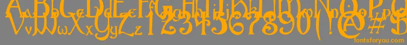 GothicBirthdayCake Font – Orange Fonts on Gray Background