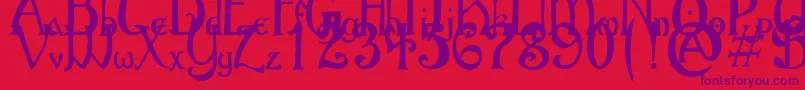 GothicBirthdayCake Font – Purple Fonts on Red Background