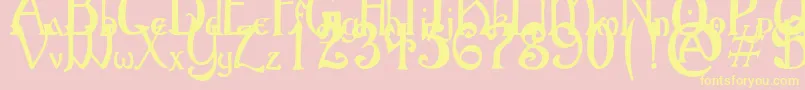 GothicBirthdayCake-Schriftart – Gelbe Schriften auf rosa Hintergrund