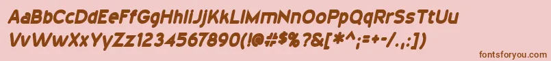 20thCenturyFontBoldItalic-Schriftart – Braune Schriften auf rosa Hintergrund