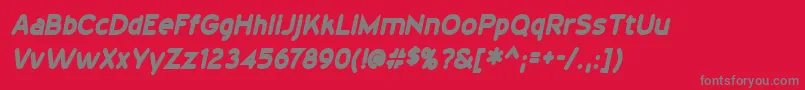 20thCenturyFontBoldItalic Font – Gray Fonts on Red Background