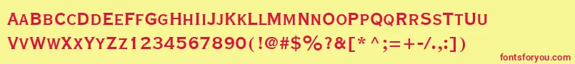 CopperplateGothicLtThirtyBc Font – Red Fonts on Yellow Background