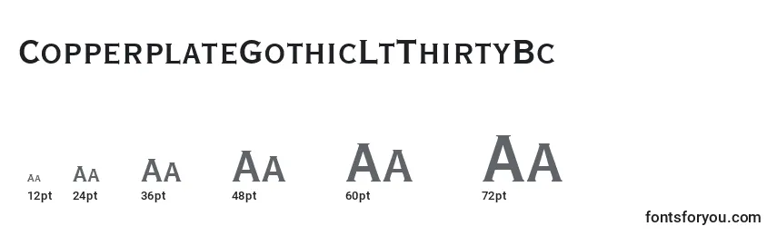 CopperplateGothicLtThirtyBc Font Sizes