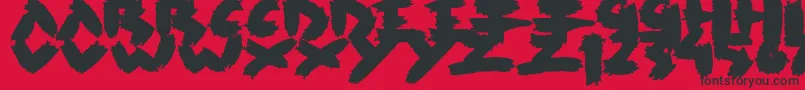 Rush Font – Black Fonts on Red Background