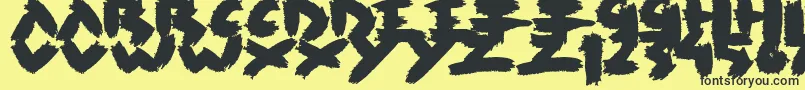 Rush Font – Black Fonts on Yellow Background