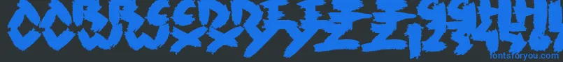 Rush Font – Blue Fonts on Black Background