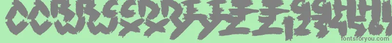 Rush Font – Gray Fonts on Green Background