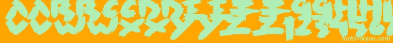 Rush Font – Green Fonts on Orange Background