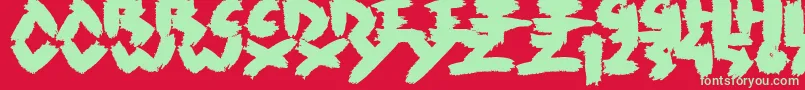 Rush Font – Green Fonts on Red Background