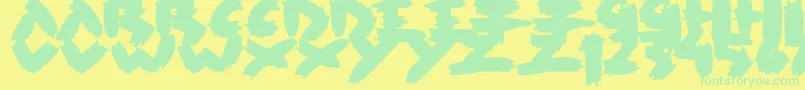 Rush Font – Green Fonts on Yellow Background