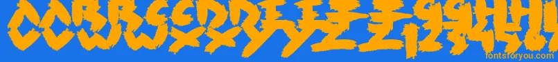 Rush Font – Orange Fonts on Blue Background