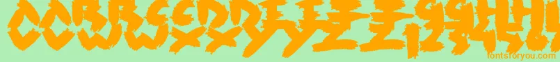 Rush Font – Orange Fonts on Green Background