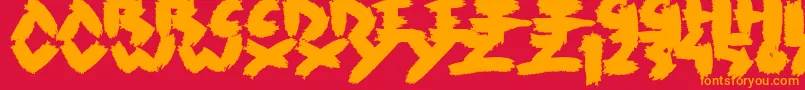 Rush Font – Orange Fonts on Red Background