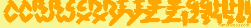 Rush Font – Orange Fonts on Yellow Background