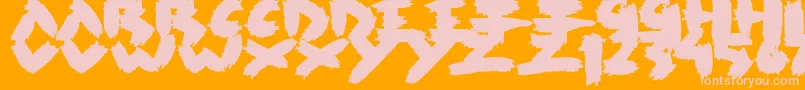 Fonte Rush – fontes rosa em um fundo laranja