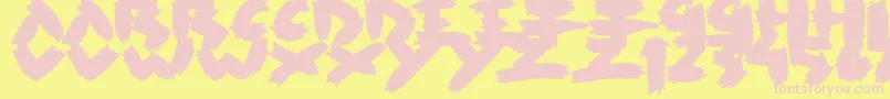 Fonte Rush – fontes rosa em um fundo amarelo