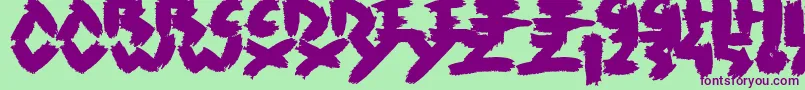 Police Rush – polices violettes sur fond vert