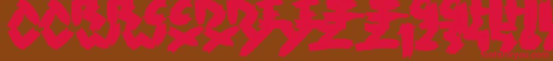 Rush Font – Red Fonts on Brown Background