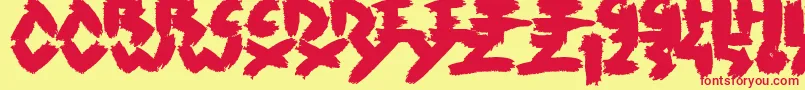 Rush Font – Red Fonts on Yellow Background