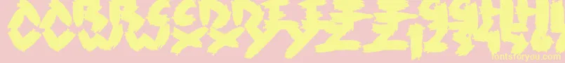 フォントRush – 黄色のフォント、ピンクの背景