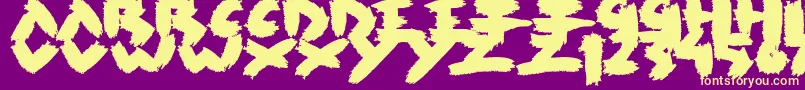 Rush-Schriftart – Gelbe Schriften auf violettem Hintergrund