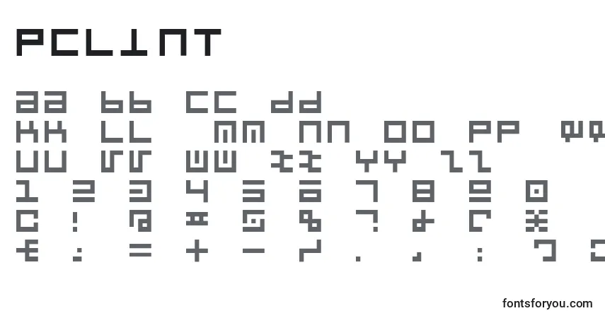 Schriftart Pclintrulla – Alphabet, Zahlen, spezielle Symbole