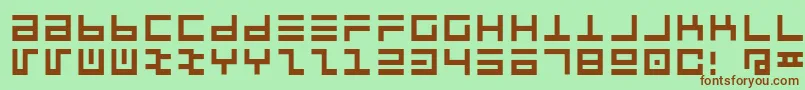 Pclintrulla-fontti – ruskeat fontit vihreällä taustalla