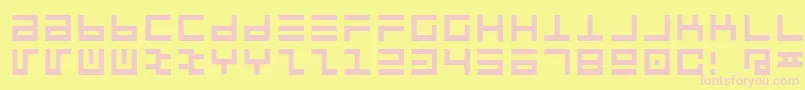 Pclintrulla-fontti – vaaleanpunaiset fontit keltaisella taustalla